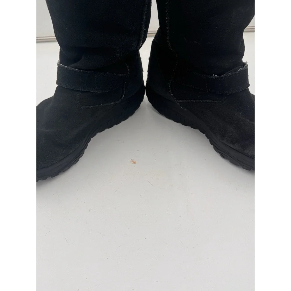 Skechers Shape Ups Avalanche Boots Size 10 Black Faux Fur Lined Calf High Buckle